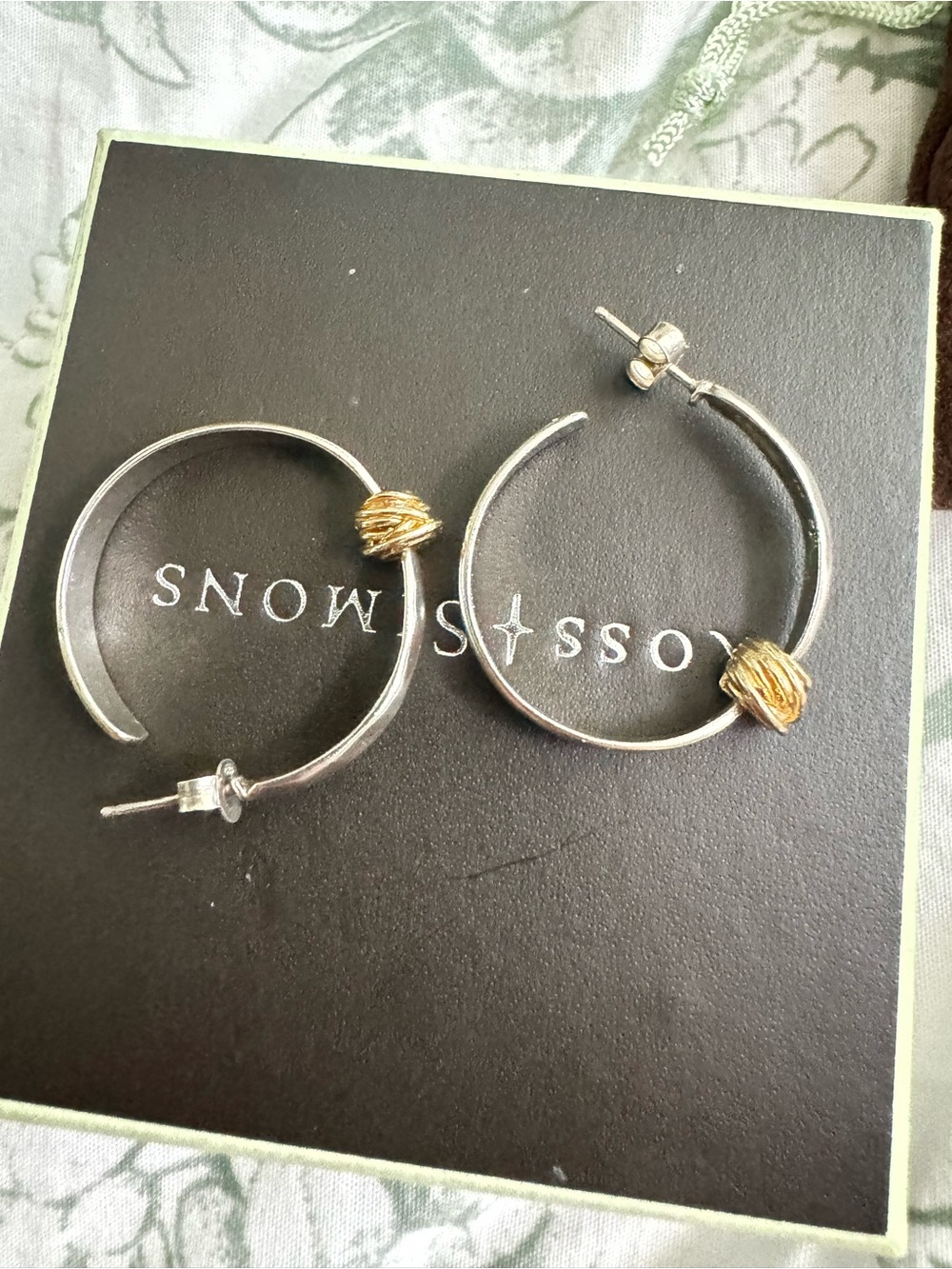 Ross-Simons Two-Tone Israel 925 Sterling Silver Hoop Earrings